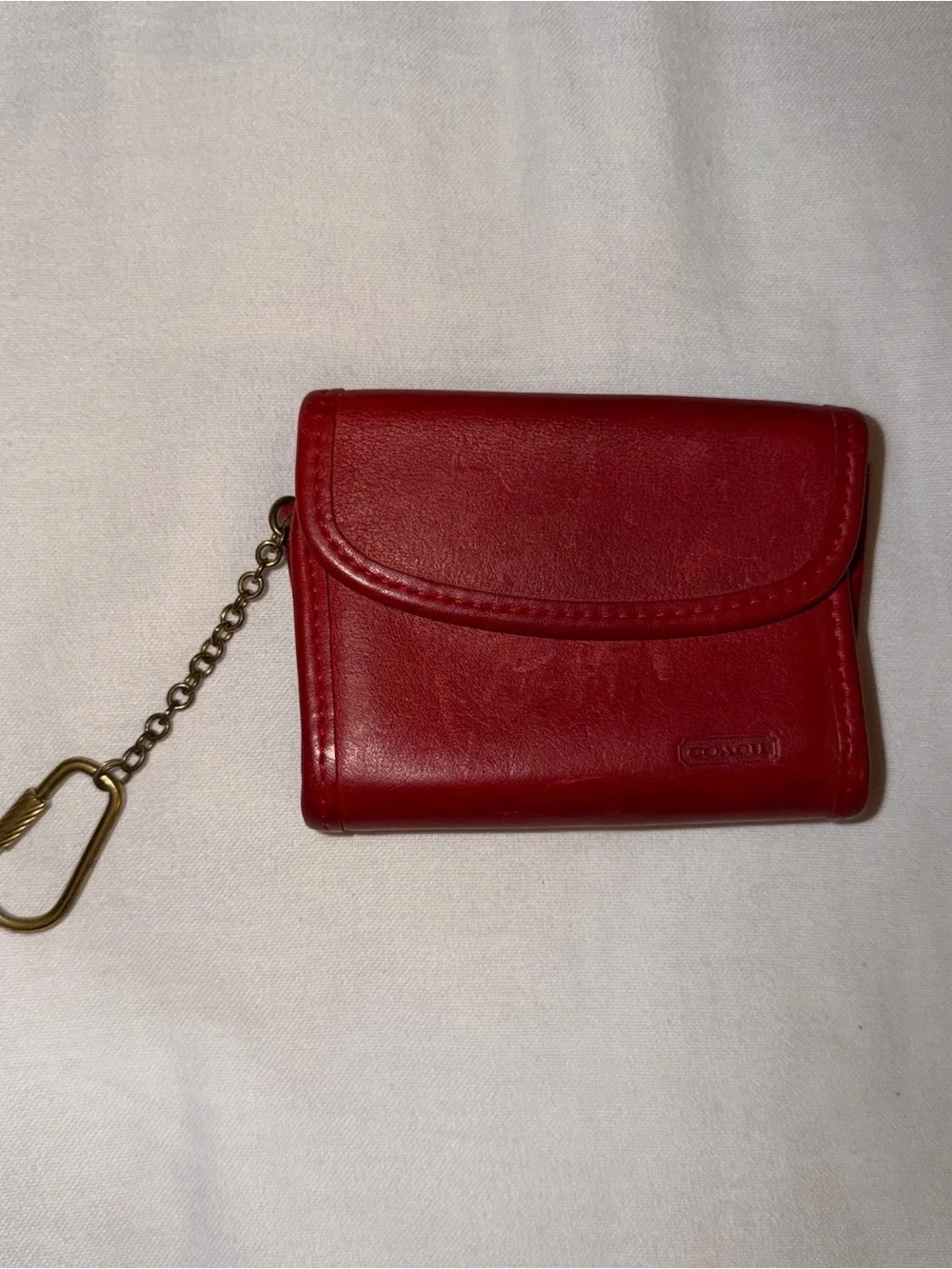 Vintage Coach Multifunction Wallet Red Leather
